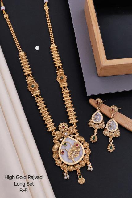 High gold rajvadi long set B 5 Wholesale jewelry distributors in Kolkata